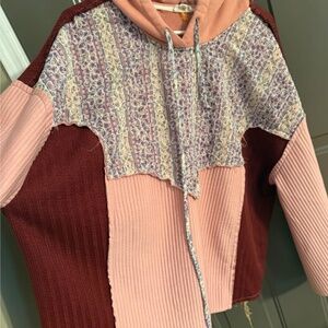 POL Patchwork Corset Back Hoodie Oversized Medium Fits 1X